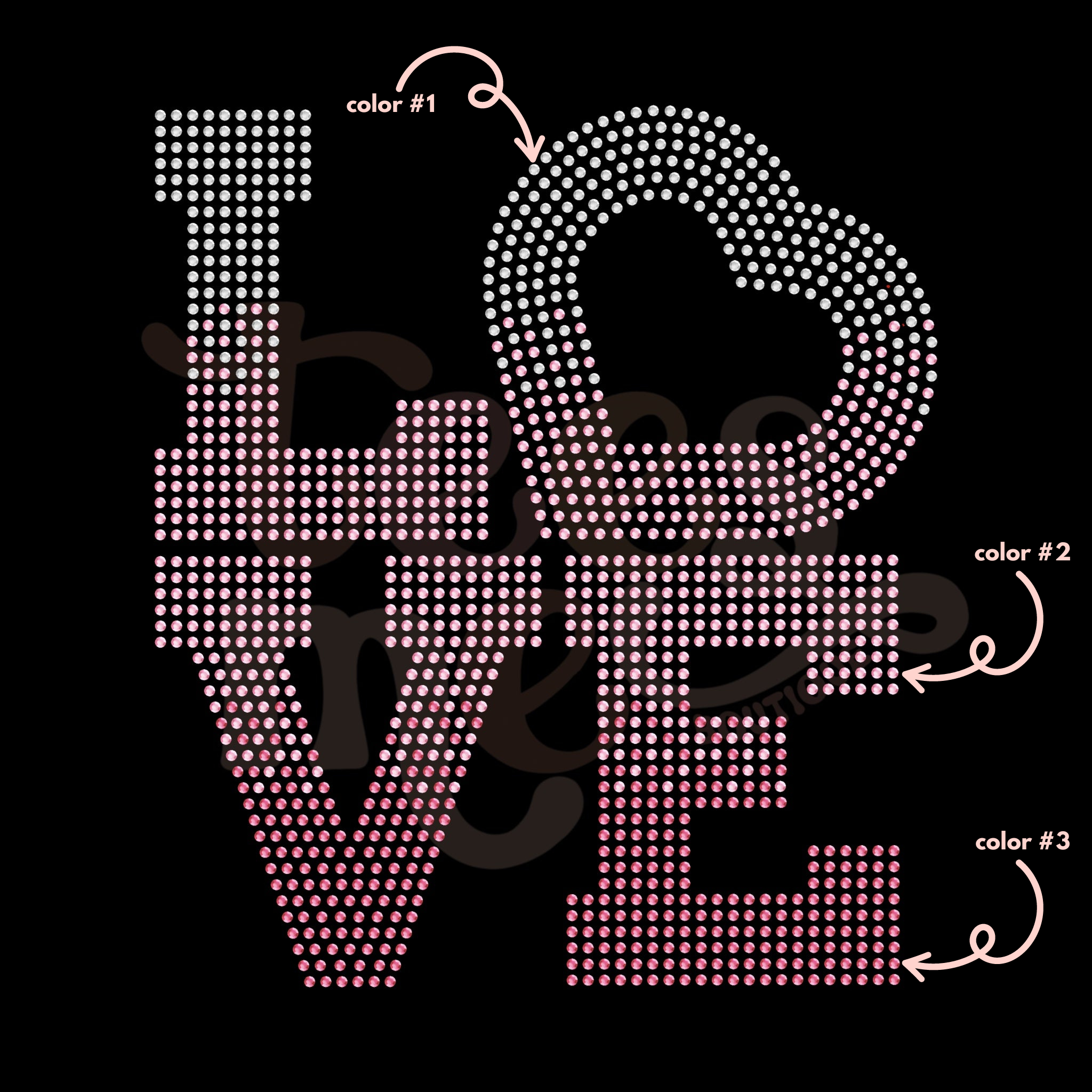 Love Stacked Ombre SPANGLES TRANSFER