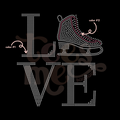 Love Stacked Ice Skating SPANGLES TRANSFER