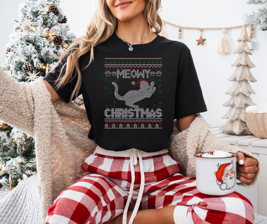 Meowy Christmas Sweater SPANGLES TRANSFER