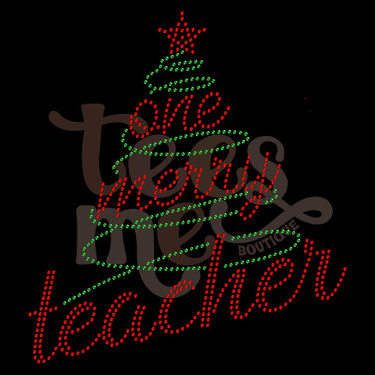 One Merry Teacher RHINESTONE TRANSFER