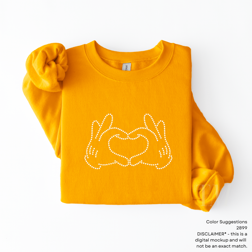 Heart Mouse Hands SPANGLES TRANSFER