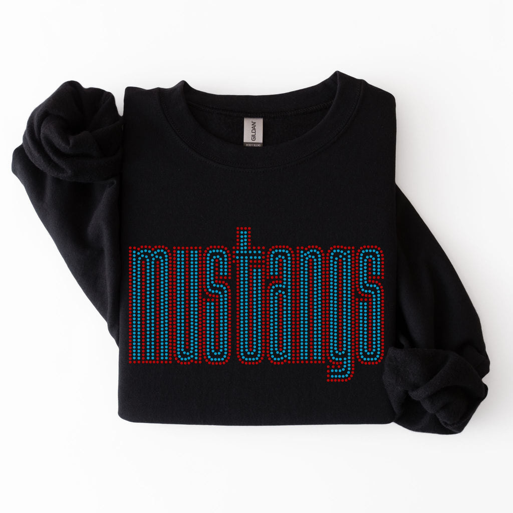 Mustangs Double Outline SPANGLES TRANSFER