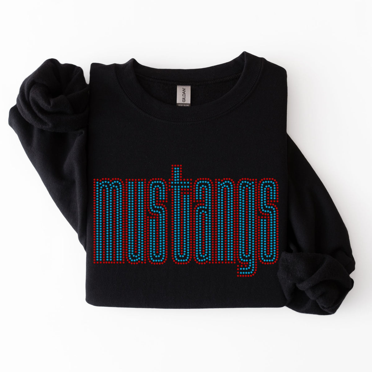 Mustangs Double Outline SPANGLES TRANSFER
