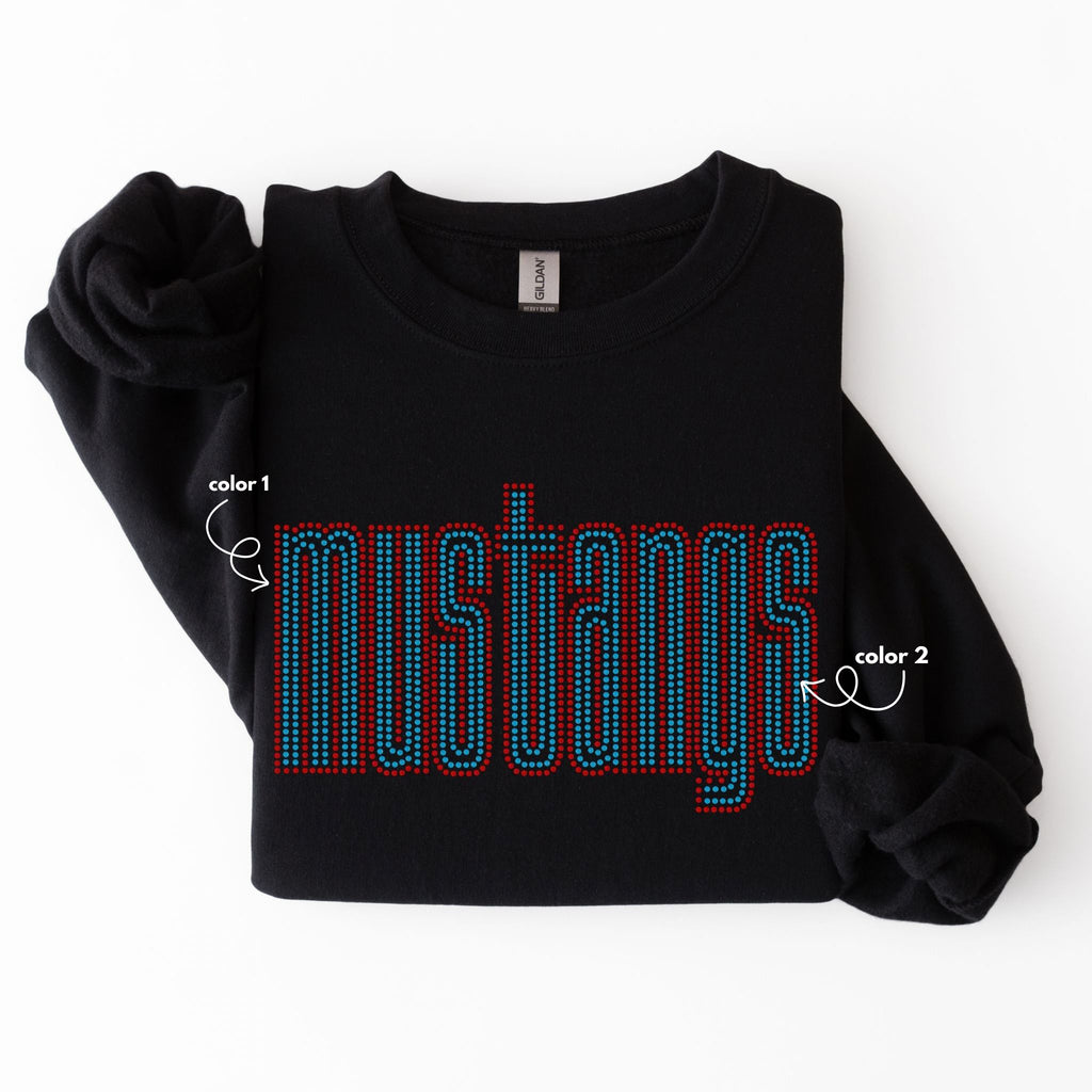 Mustangs Double Outline SPANGLES TRANSFER