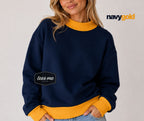 Navy + Gold Tees Me Premium Mock Neck Sweatshirt || PREORDER est. ship 8/17