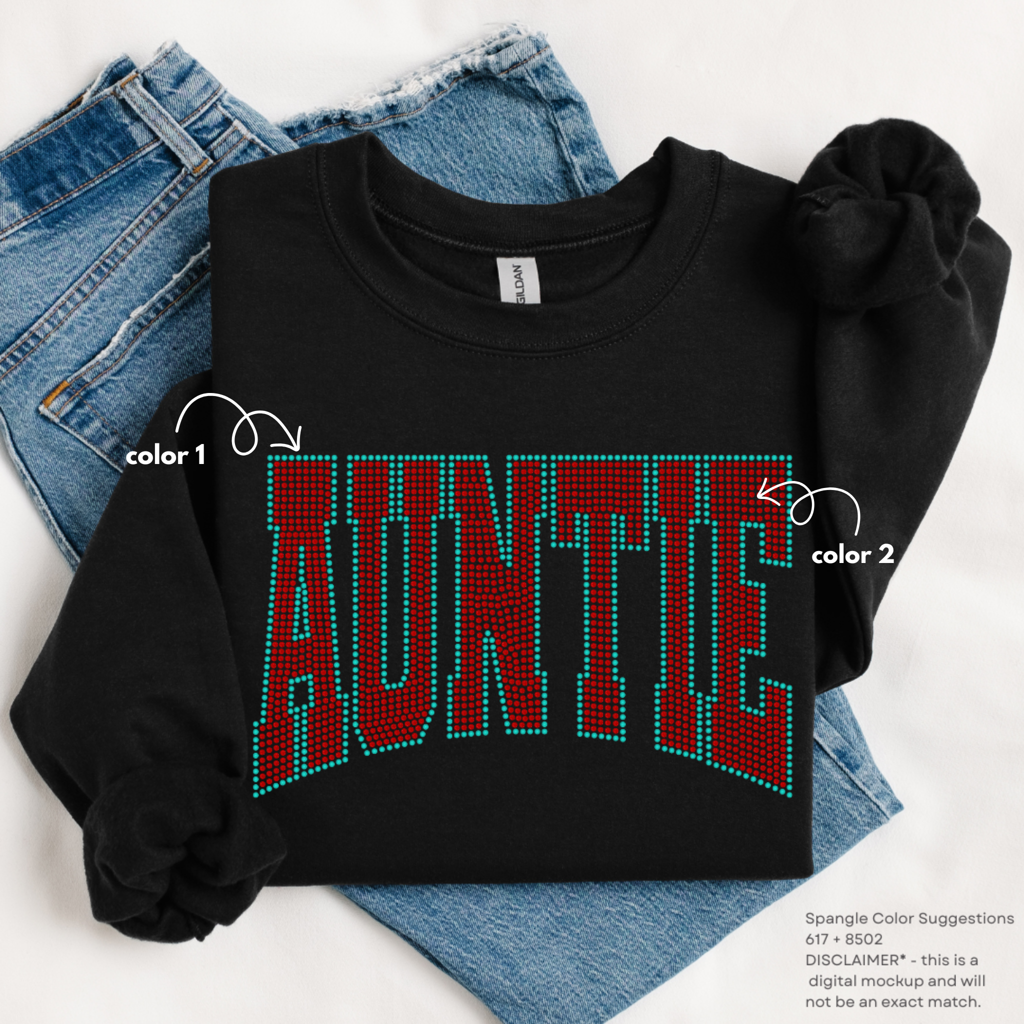 Auntie Curved SPANGLES TRANSFER