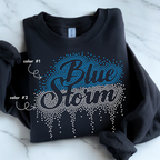 Blue Storm Ombre Drip SPANGLE TRANSFER