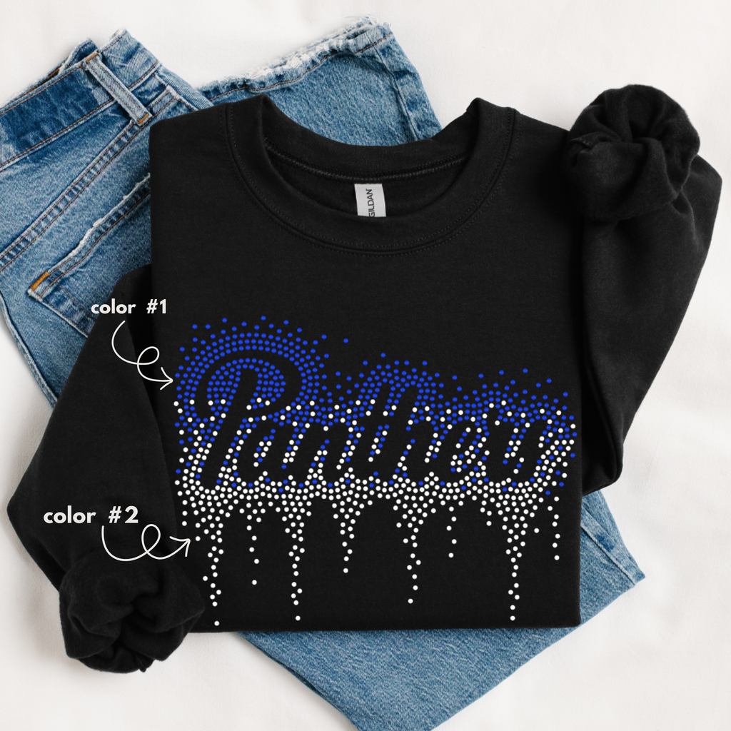 Panthers Ombre Drip SPANGLE TRANSFER