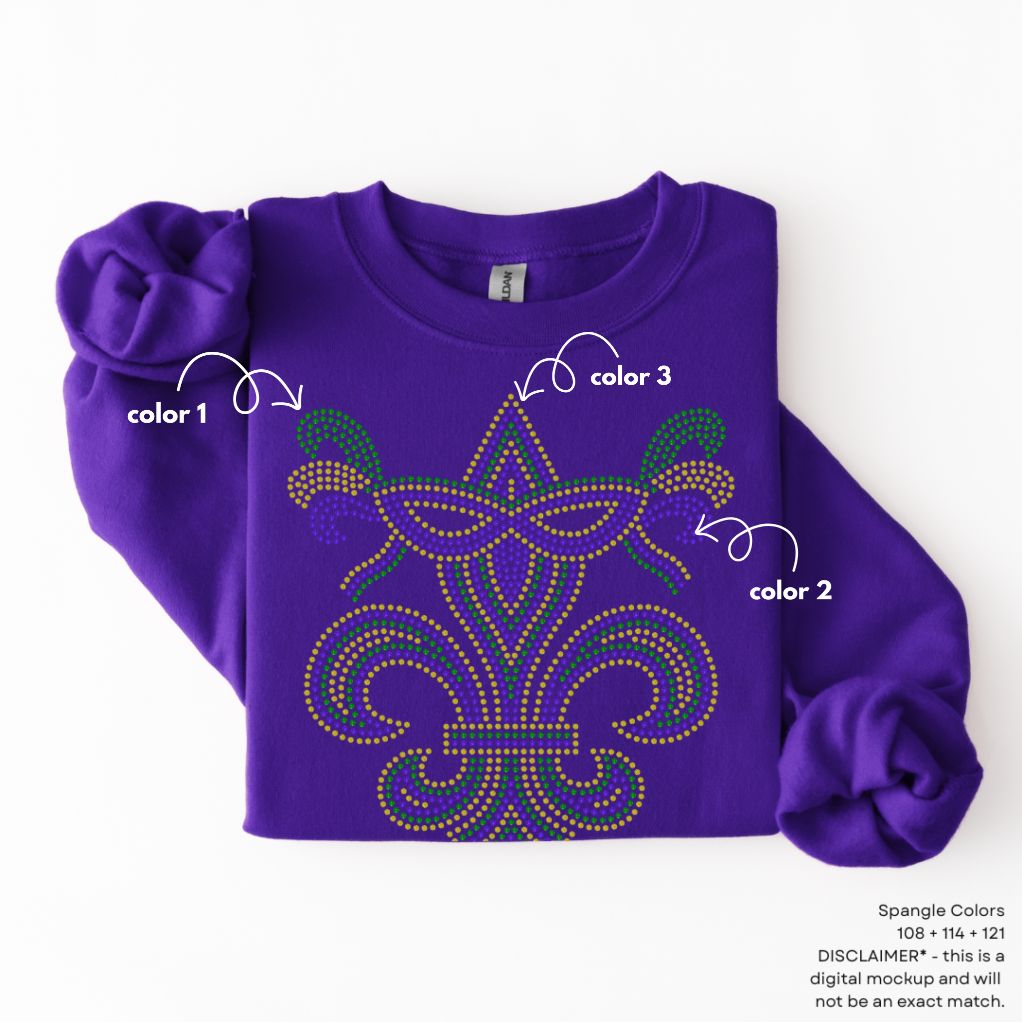 Fleur De Lis Mask SPANGLES TRANSFER