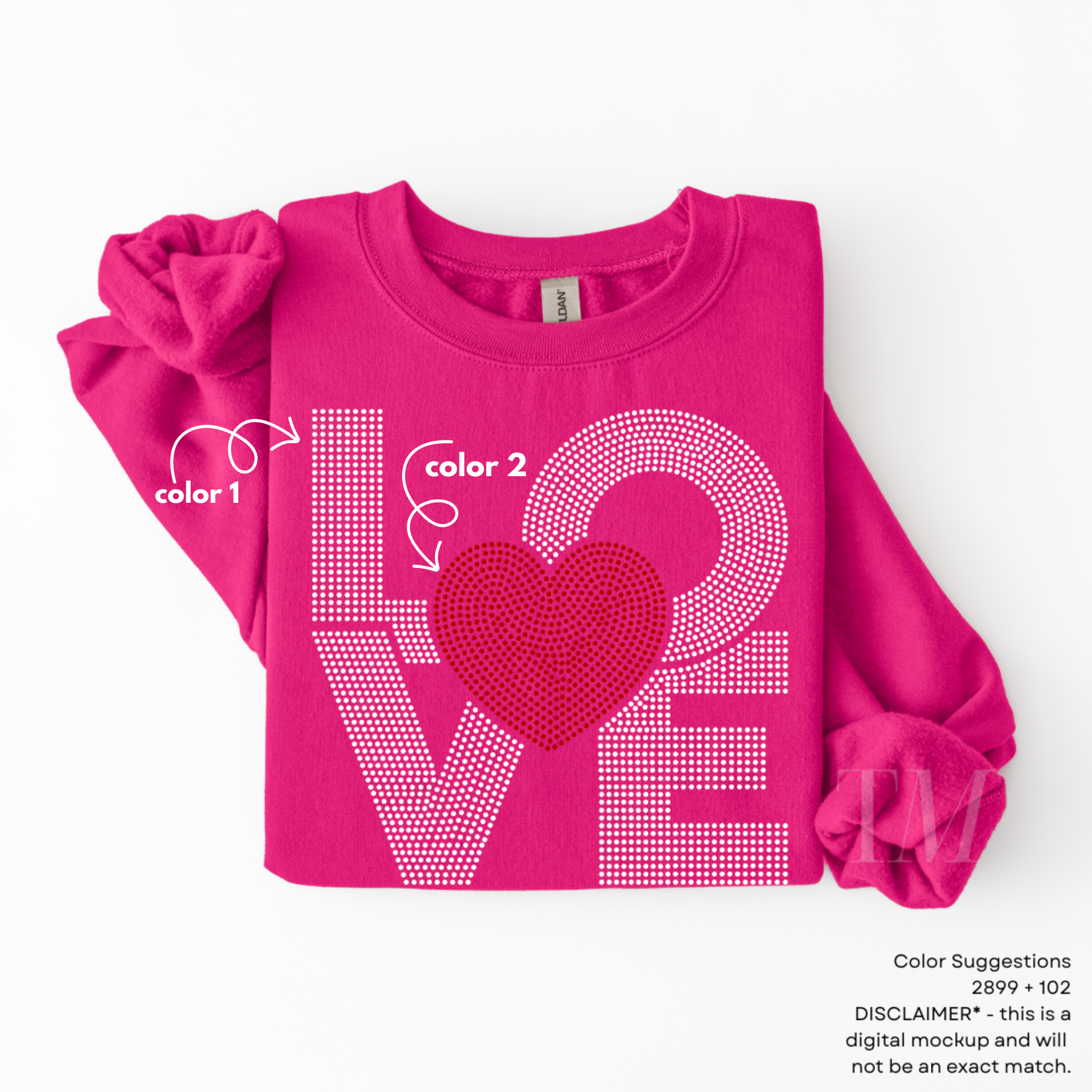 Love Square Heart SPANGLES TRANSFER