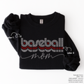 Retro Stacked Baseball Mom SPANGLES TRANSFER