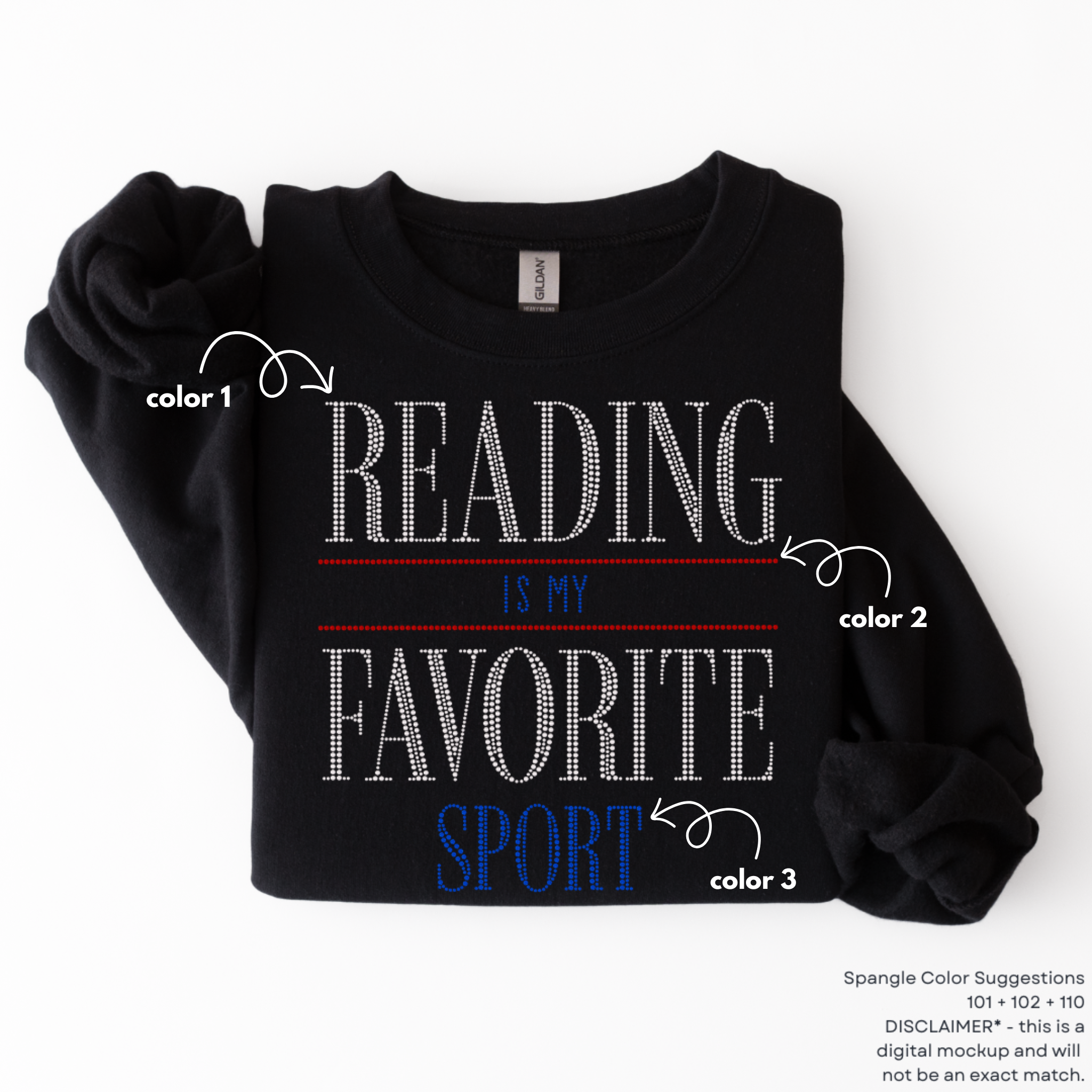 Reading is my Favorite Sport SPANGLES TRANSFER