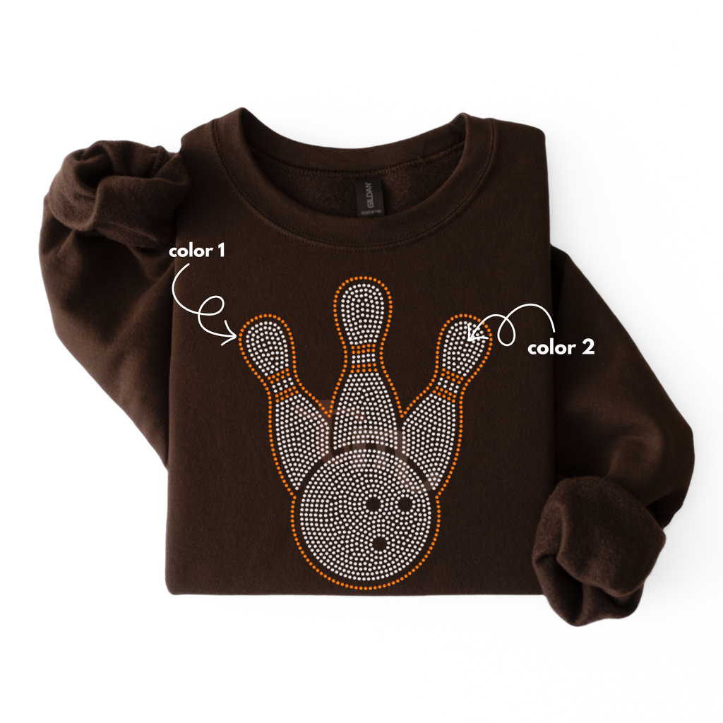 Bowling Ball and Pins SPANGLE TRANSFER