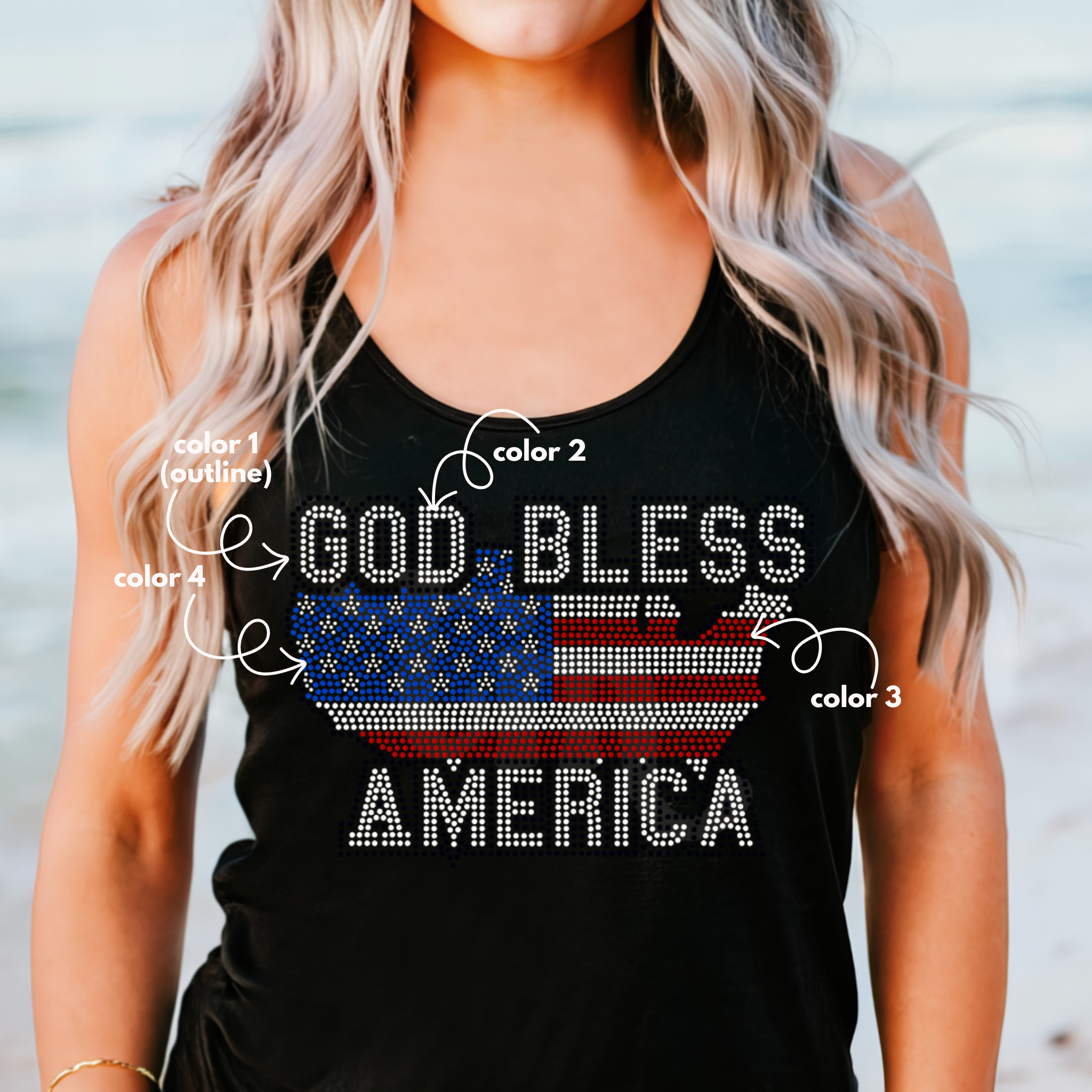 God Bless America US SPANGLE TRANSFER