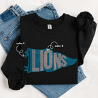 Lions Pennant Banner SPANGLES TRANSFER