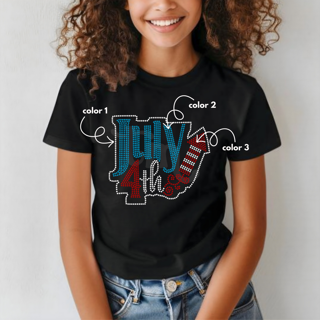 4th of July Firecracker YOUTH SPANGLE TRANSFER