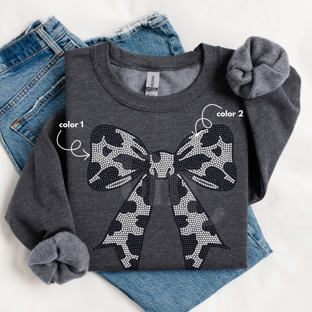 Cow Print Bow SPANGLES TRANSFER