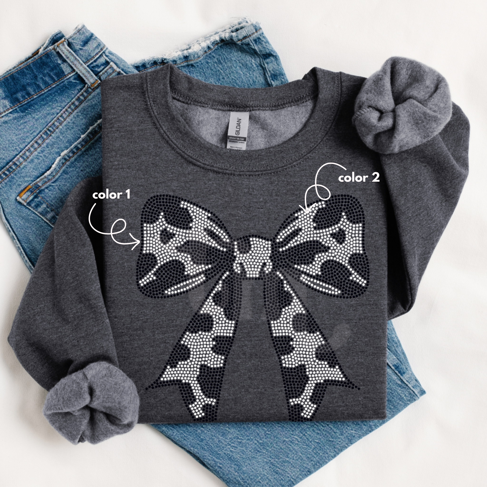 Cow Print Bow SPANGLES TRANSFER