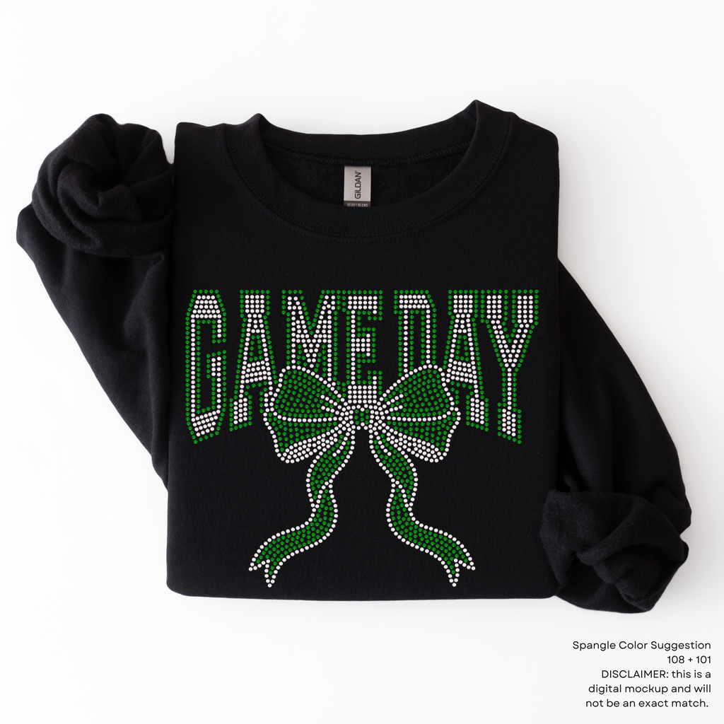 Game Day Arched Bow SPANGLES TRANSFER