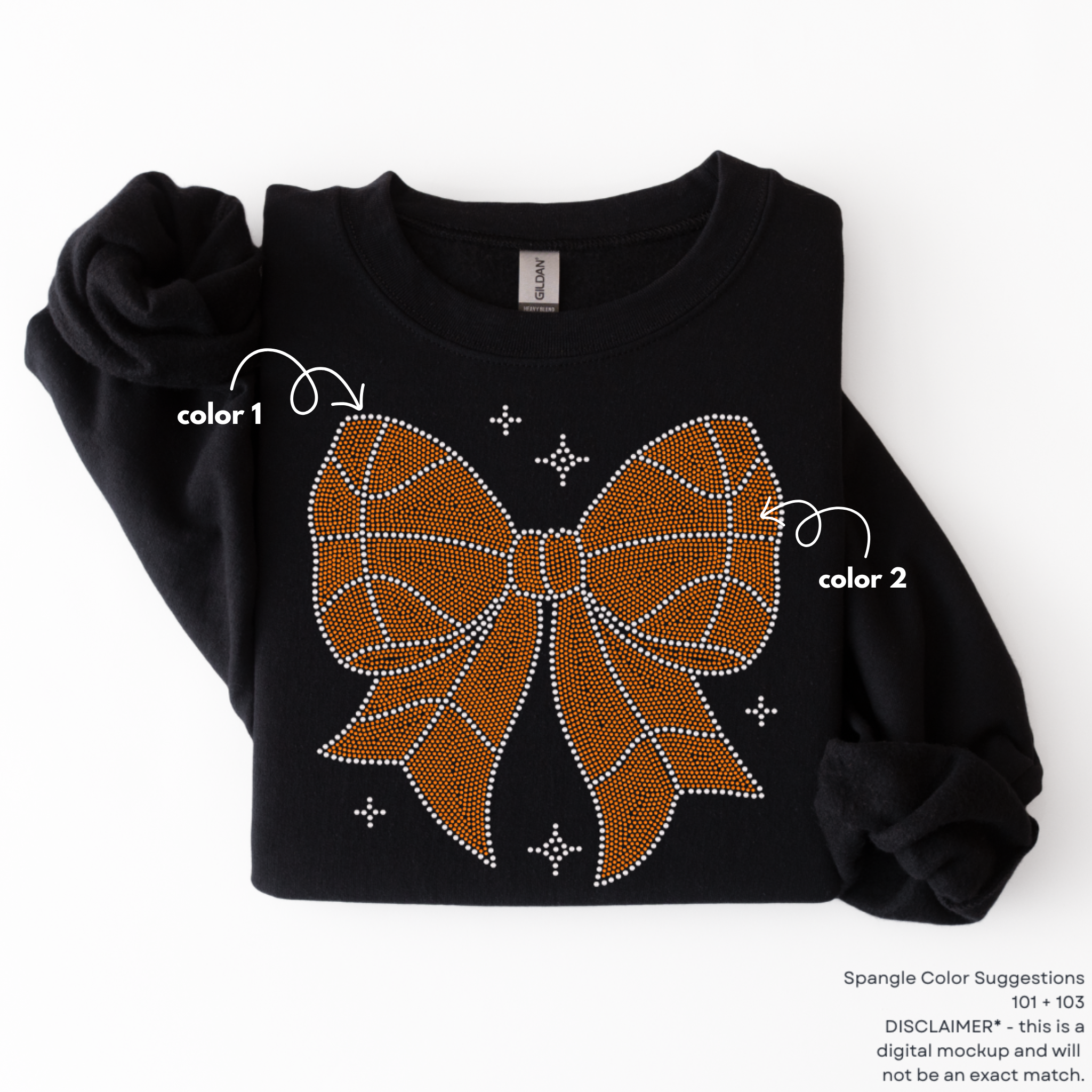 Basketball Bow SPANGLES TRANSFER