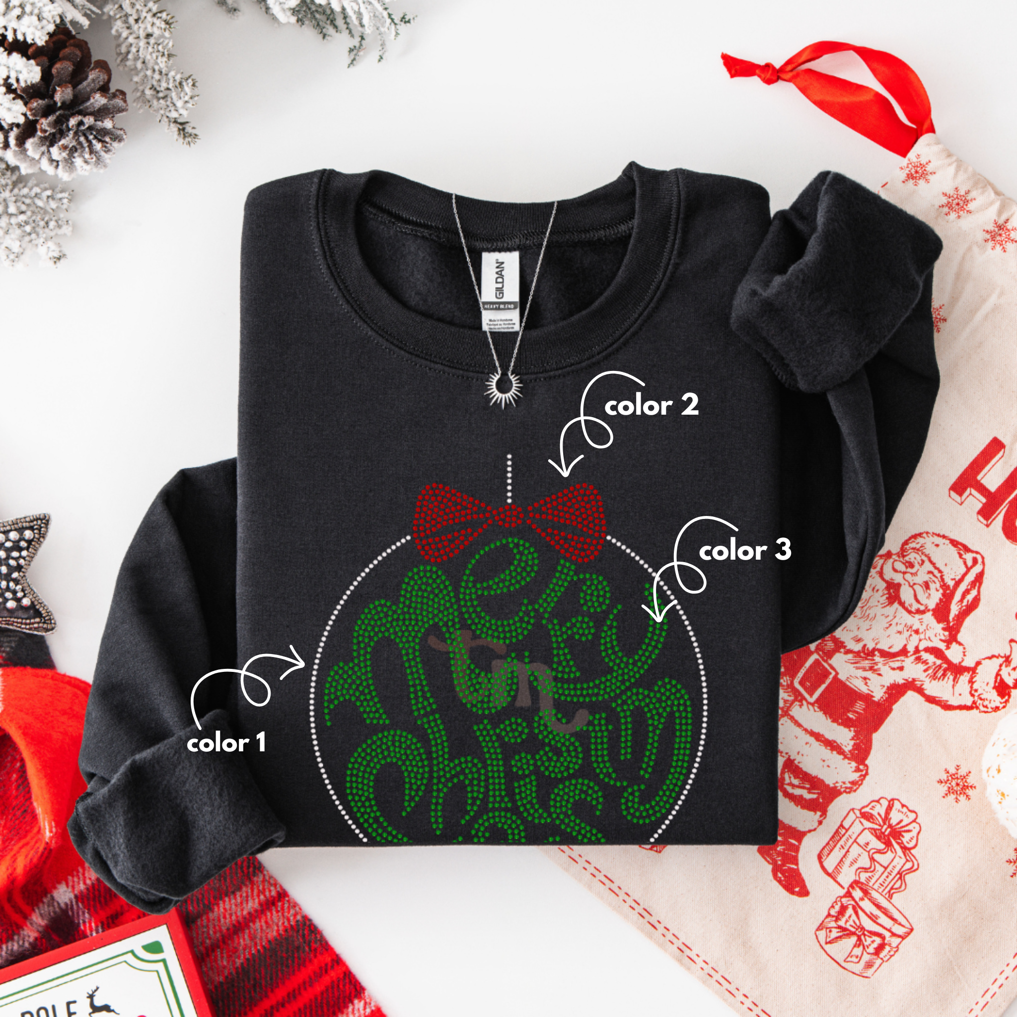 Christmas Bow Ornament SPANGLES TRANSFER