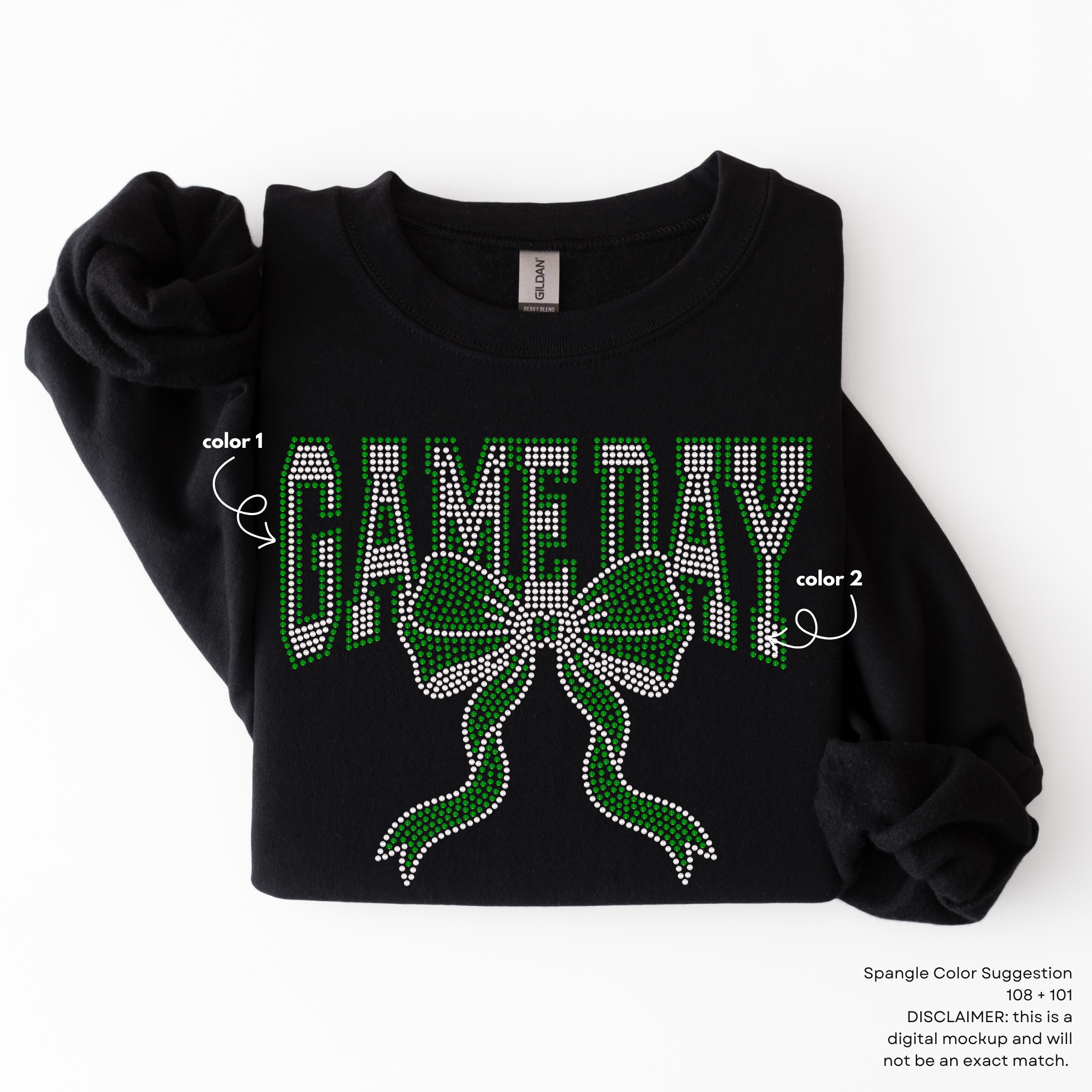 Game Day Arched Bow SPANGLES TRANSFER