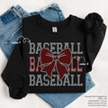 Baseball Mom Bow SPANGLES TRANSFER