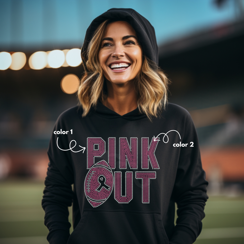 Pink Out Football SPANGLE TRANSFER