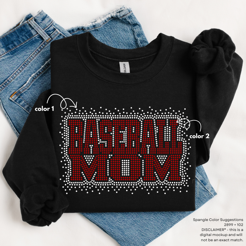 Baseball Mom Scatter SPANGLES TRANSFER