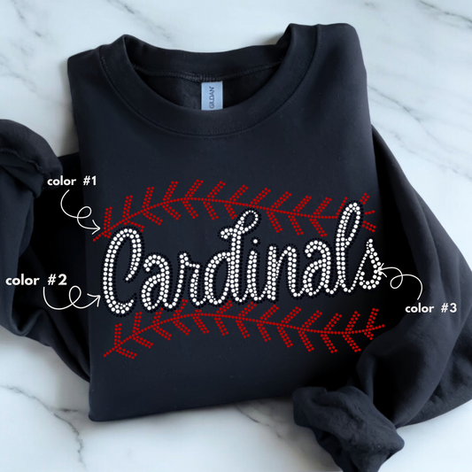 Cardinals Baseball Stitching SPANGLE TRANSFER