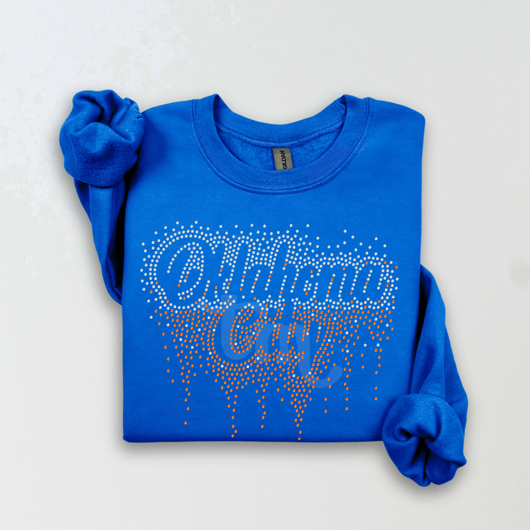 Oklahoma City Ombre Drip RHINESTONE TRANSFER
