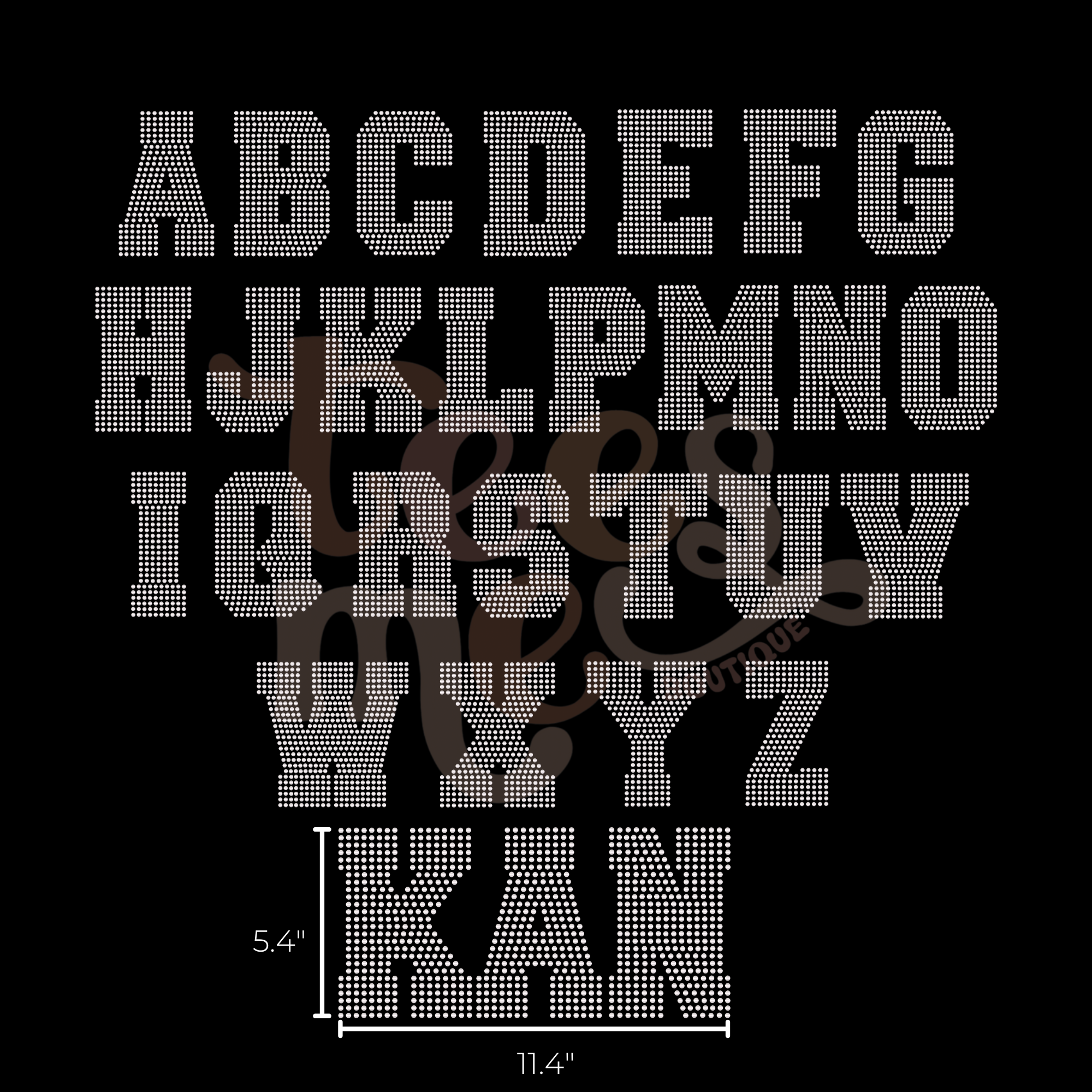 Semi Custom Spangle Transfer -Varsity Letters for Sweatshirts - 4mm