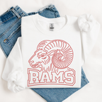 Rams w/ Mascot Name RHINESTONE TRANSFER