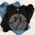 Baseball Happy Face RHINESTONE TRANSFER