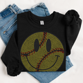 Softball Happy Face RHINESTONE TRANSFER