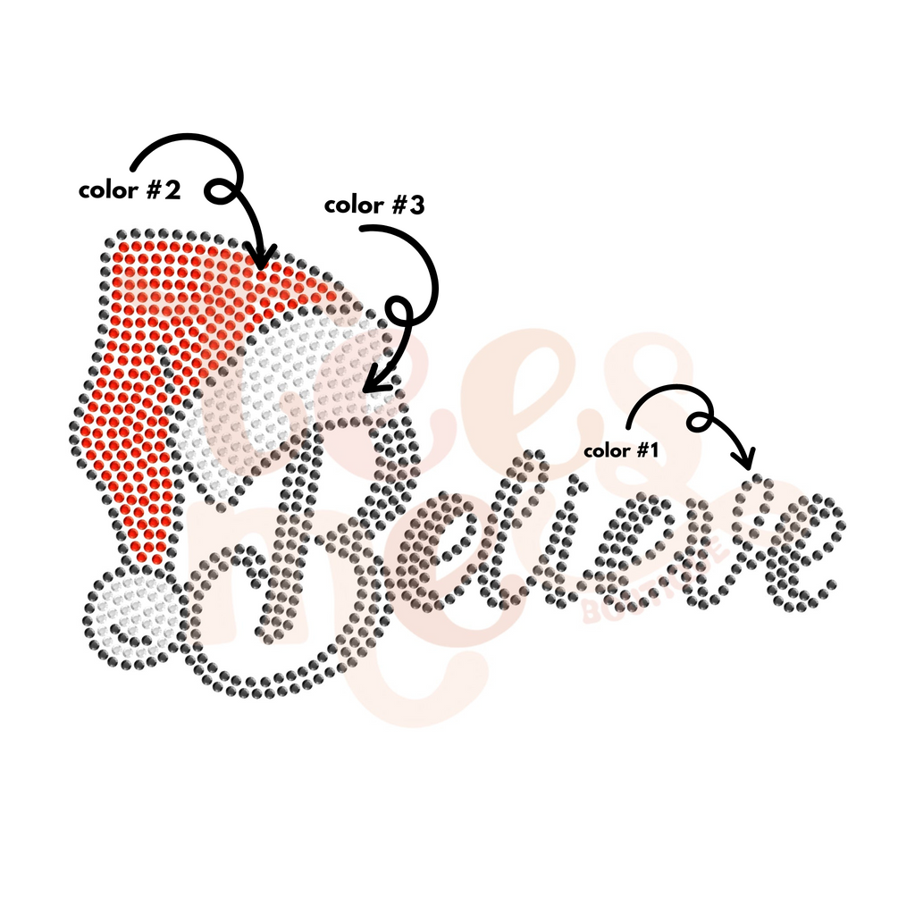 Santa Hat Believe SPANGLE TRANSFER