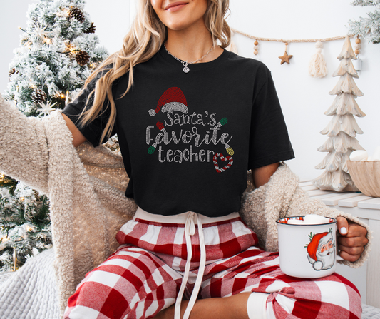 Santa's Favorite Teacher SPANGLES TRANSFER