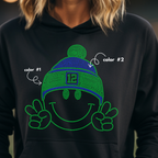 Seattle 12th Man Happy Face SPANGLE TRANSFER