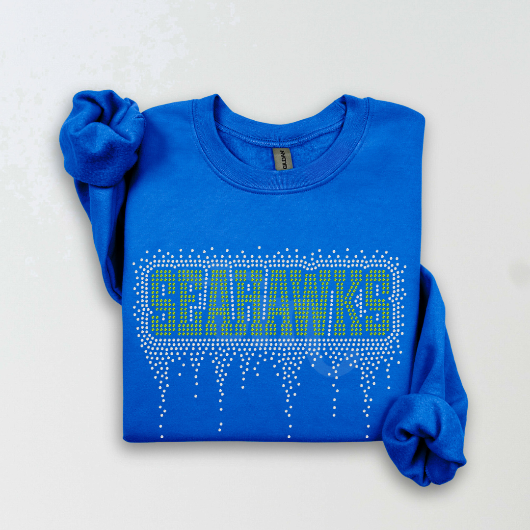 Seahawks Rhinestones Seahawks Athletic Drip RHINESTONE TRANSFER – Tees Me Boutique