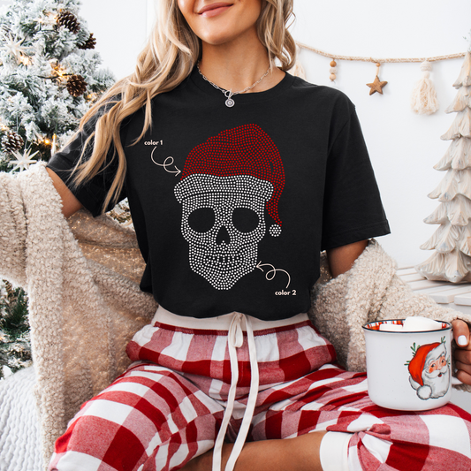 Christmas Skull SPANGLES TRANSFER