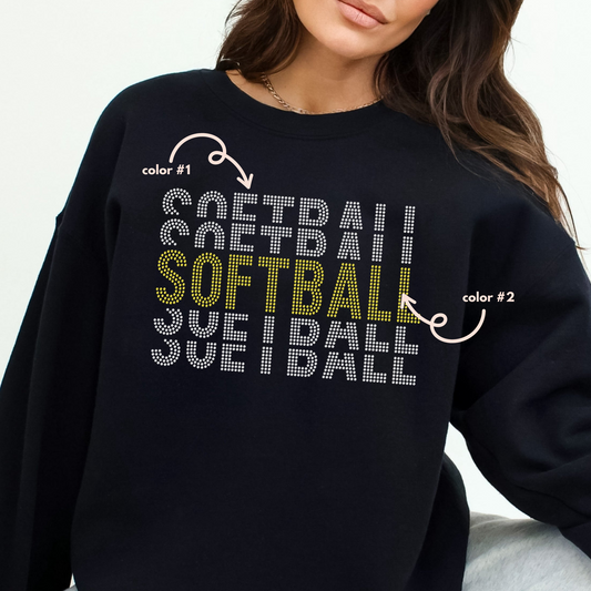 Stacked Softball Two Color SPANGLE TRANSFER