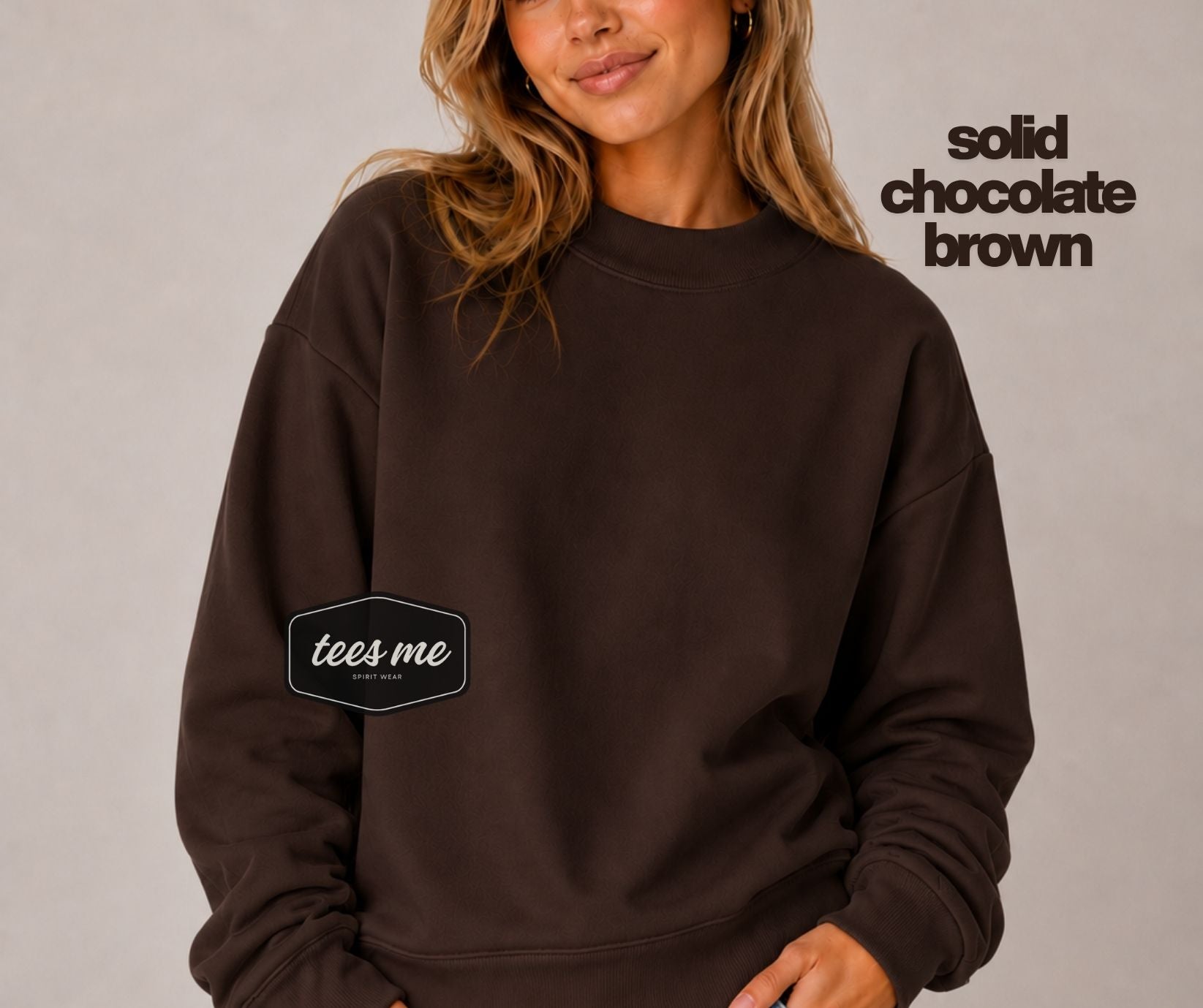 Solid Chocolate Brown Tees Me Premium Mock Neck Sweatshirt || PREORDER est. ship 8/17