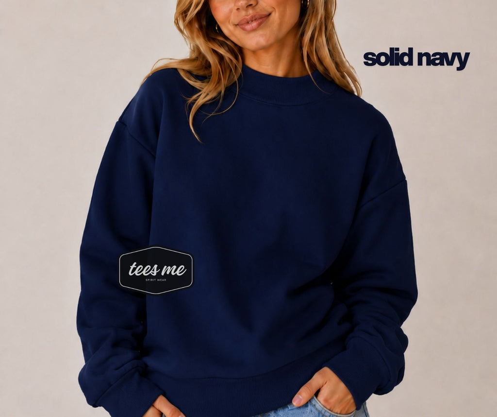 Solid Navy Tees Me Premium Mock Neck Sweatshirt || PREORDER est. ship 8/17