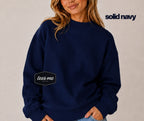Solid Navy Tees Me Premium Mock Neck Sweatshirt || PREORDER est. ship 8/17