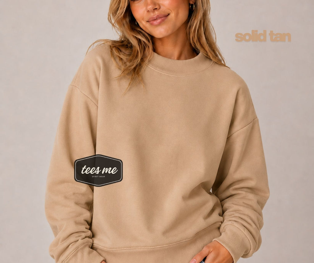 Solid Tan Tees Me Premium Mock Neck Sweatshirt || PREORDER est. ship 8/17