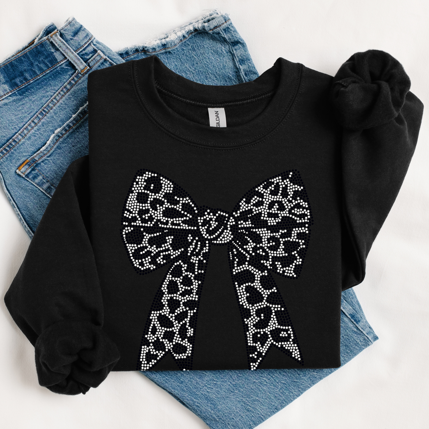 Animal Print Bow SPANGLES TRANSFER