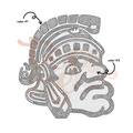 Spartan Mascot Head SPANGLE TRANSFER