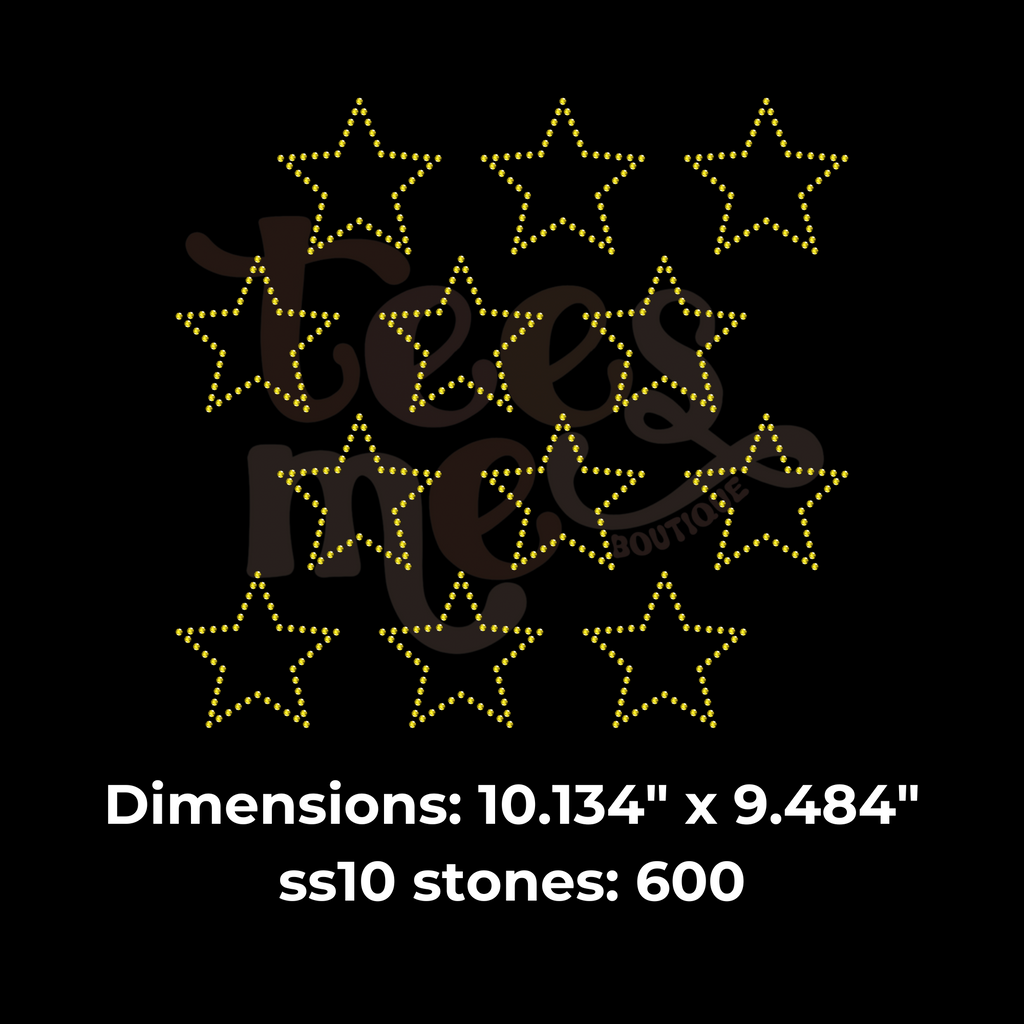 Stars Pattern RHINESTONE TRANSFER