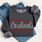 Cardinals Baseball Stitching RHINESTONE TRANSFER