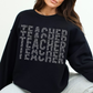 Teacher Stacked RHINESTONE TRANSFER